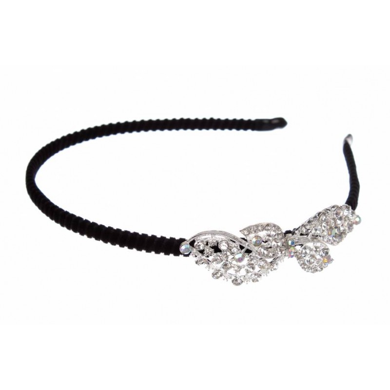 Ободок металлический с украшениями серебро 1-203127