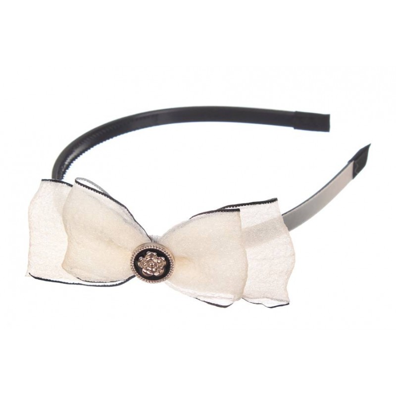 Ободок для волос пластиковый с тканью 