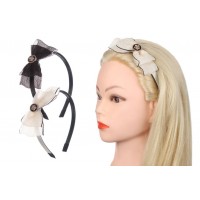 Ободок для волос пластиковый с тканью 