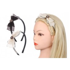 Ободок для волос пластиковый с тканью 