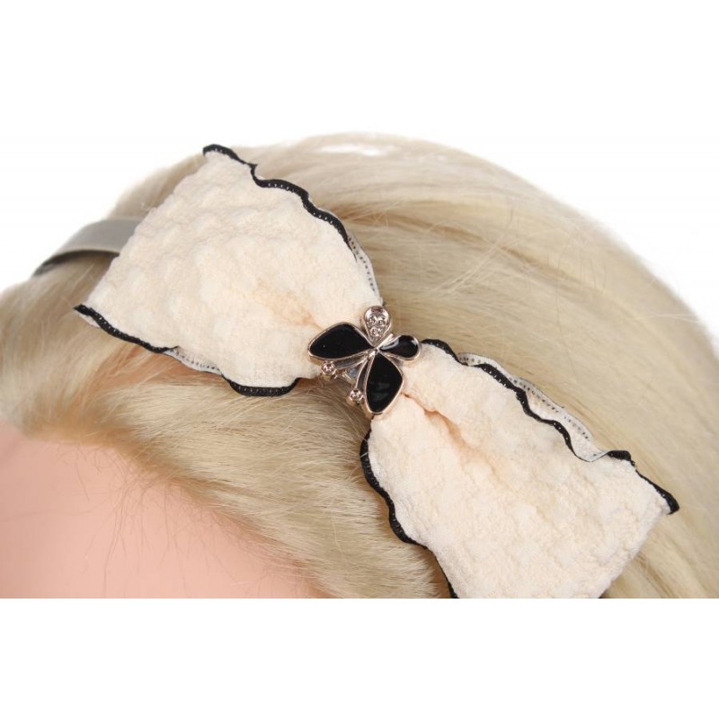 Ободок для волос пластиковый с тканью 