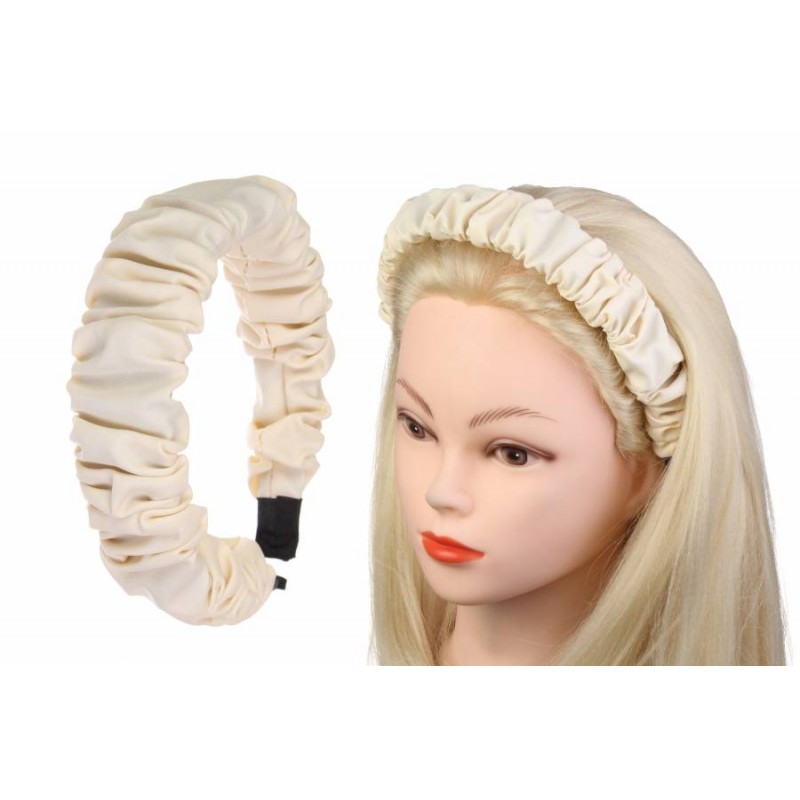 Ободок пластиковый бежевый (3см) 1-192636