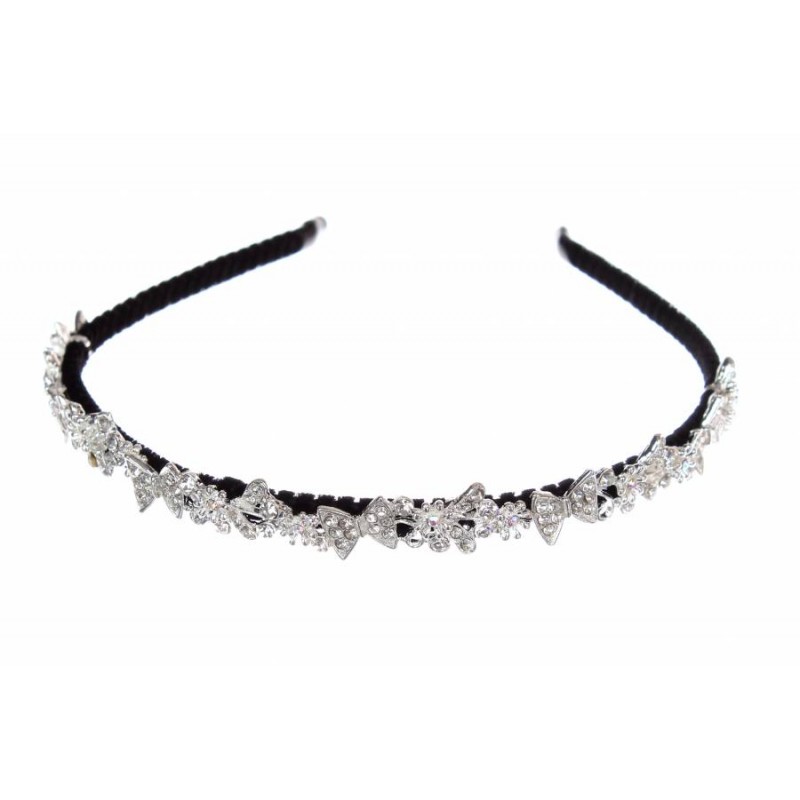 Ободок металлический с украшениями серебро 1-202922