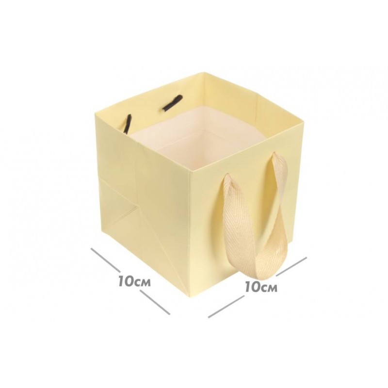 Пакет картонный (10*10*10см) бежевый 3123-8849