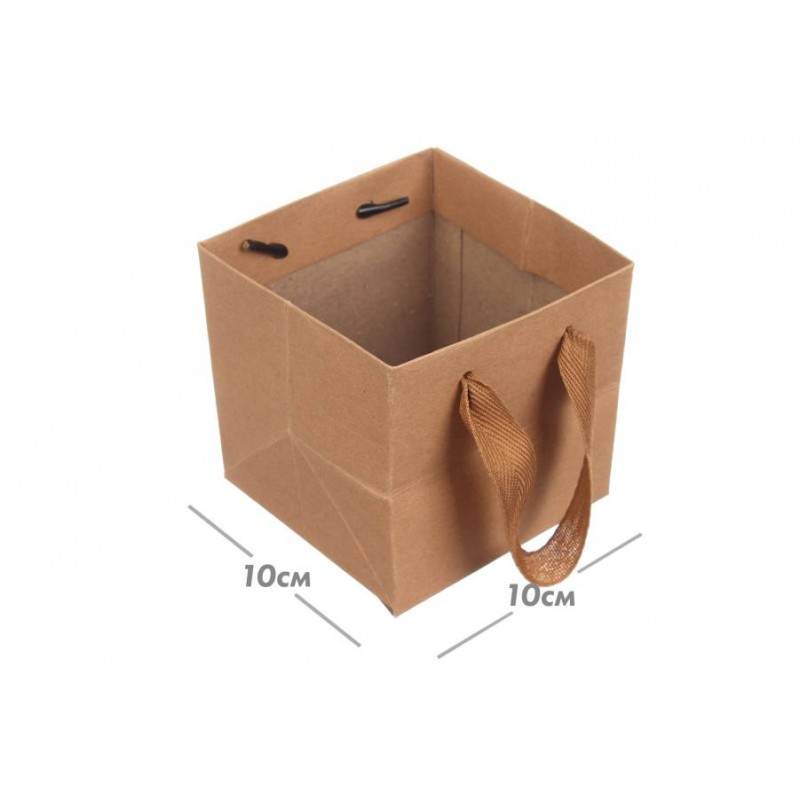 Пакет картонный (10*10*10см) крафт 3123-8771