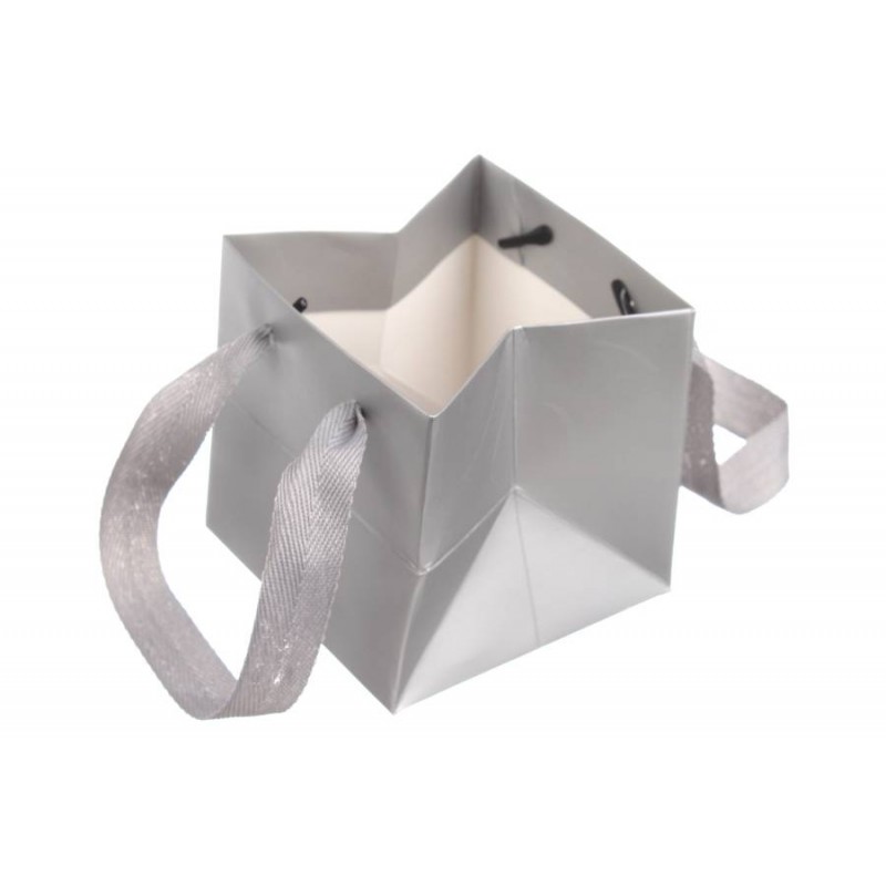 Пакет картонный (10*10*10см) серебро 3123-8863