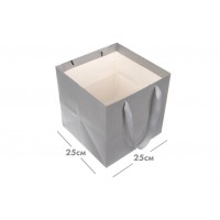 Пакет картонный (25*25*25см) серебро 3123-9167