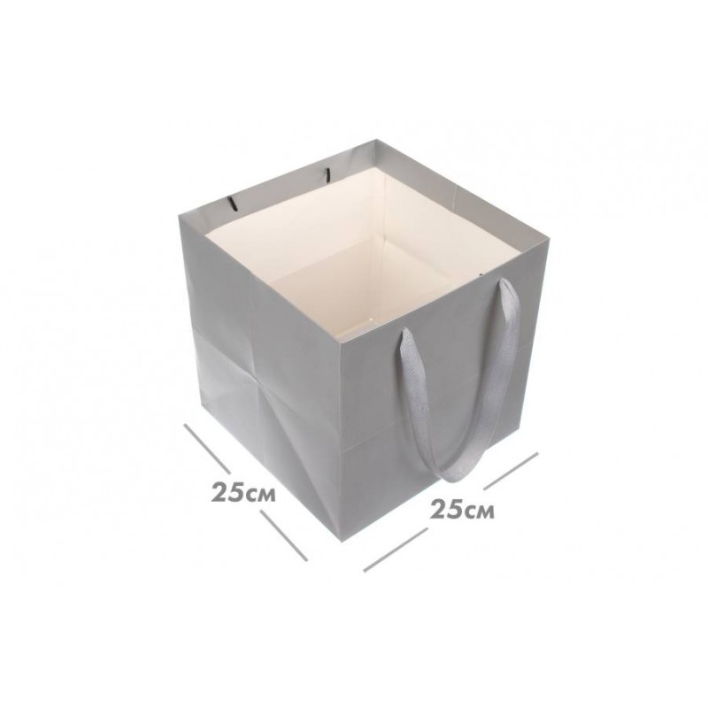 Пакет картонный (25*25*25см) серебро 3123-9167