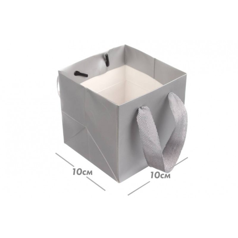 Пакет картонный (10*10*10см) серебро 3123-8863