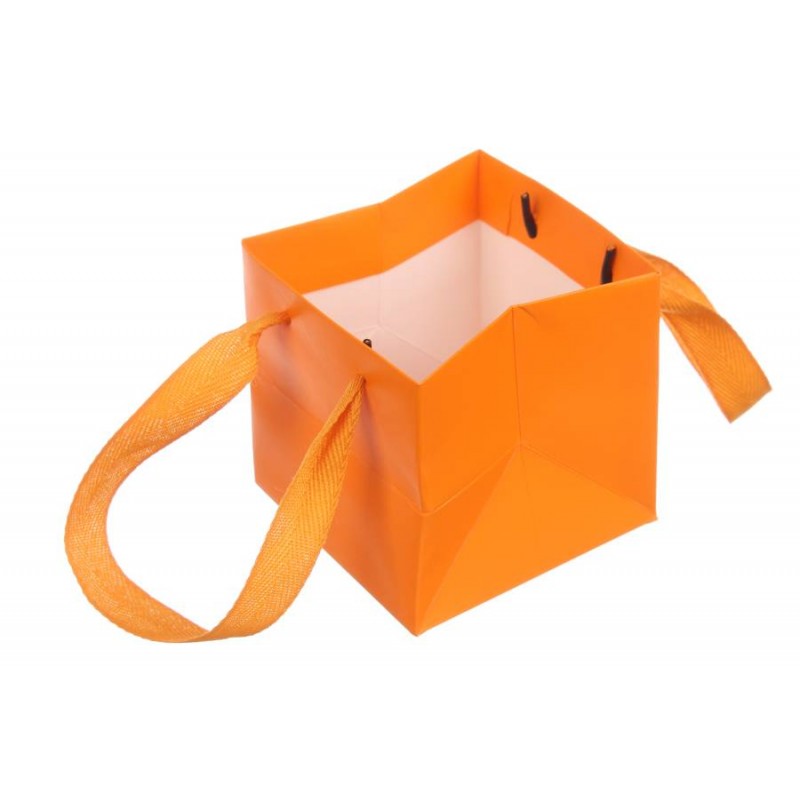 Пакет картонный (10*10*10см) оранжевый 3123-8832