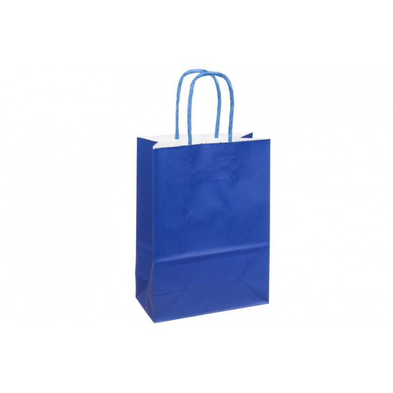Пакет крафт однотонный вертикальный (22*16*8см) 120г/м² синий 3123-8269