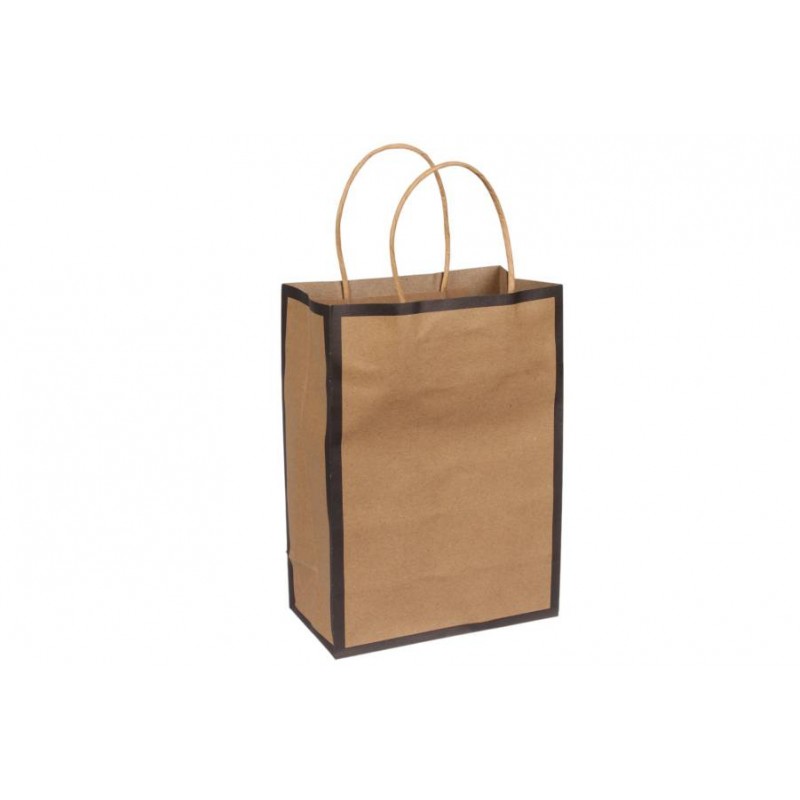 Пакет крафт однотонный вертикальный (21*15*8см) 120г/м² крафт 3123-8092