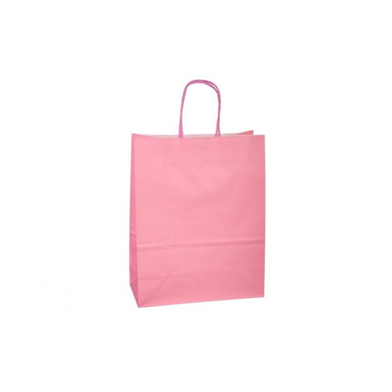 Пакет крафт однотонный вертикальный (32*26*12см) 120г/м² розовый 3123-8757