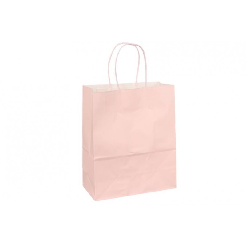 Пакет крафт однотонный вертикальный (27*22*11см) 120г/м² розовый 3123-8610