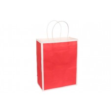Пакет крафт однотонный вертикальный (27*21*11см) 120г/м² красный 3123-8153