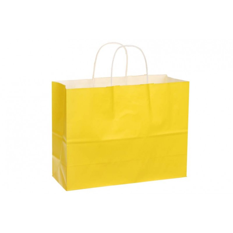 Паперовий пакет білий з ручками (320*120*245 мм) жовтий 2-66926533