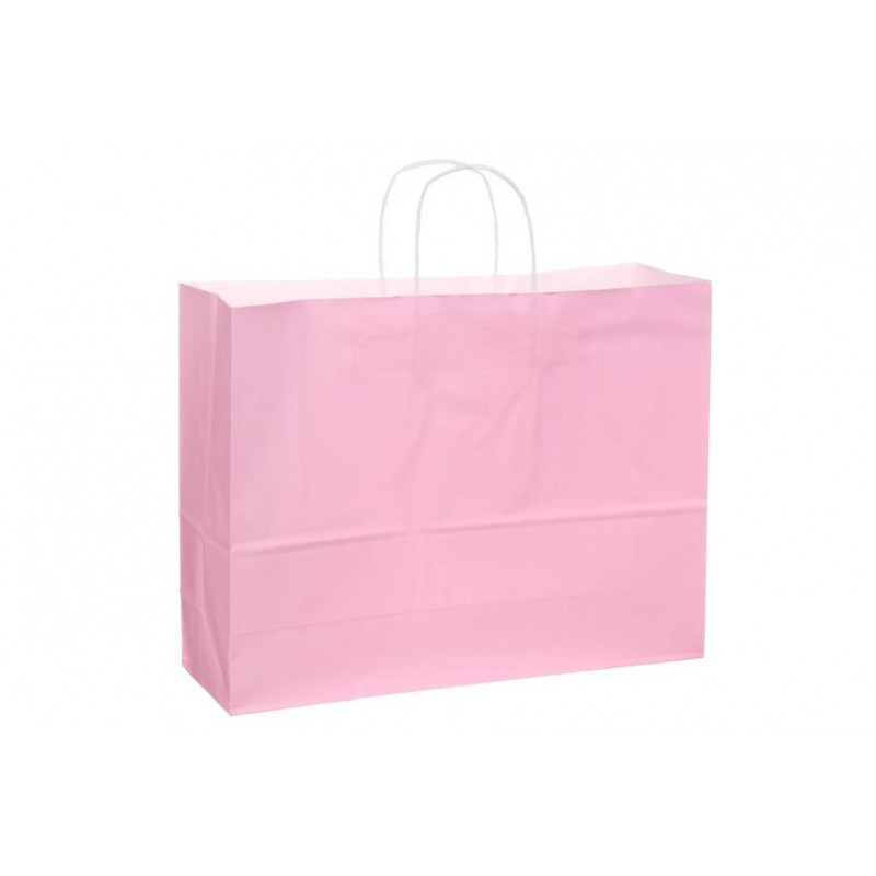 Бумажный пакет белый с ручками (400*120*310 мм) розовый 2-66926298