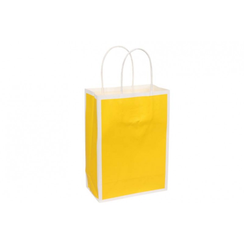 Пакет крафт однотонный вертикальный (21*15*8см) 120г/м² желтый 3123-8085
