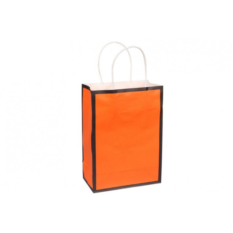 Пакет крафт однотонный вертикальный (21*15*8см) 120г/м² оранжевый 3123-8047