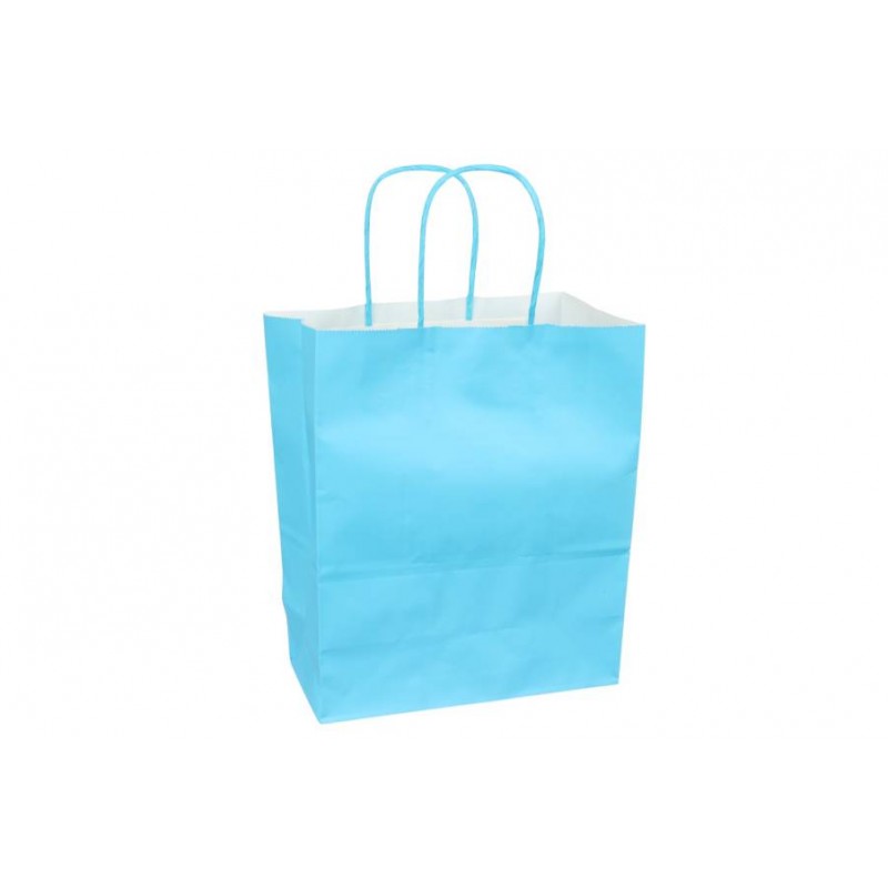Пакет крафт однотонный вертикальный (27*22*11см) 120г/м² голубой 3123-8535