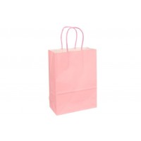 Пакет крафт однотонный вертикальный (22*16*8см) 120г/м² розовый 3123-8337