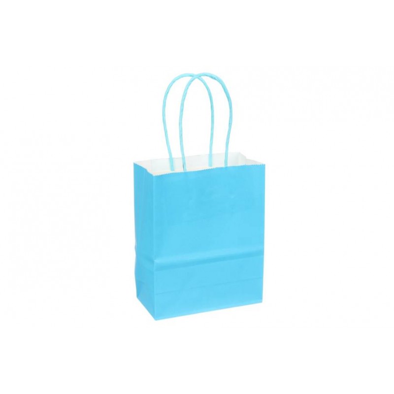 Пакет крафт однотонный вертикальный (15*12*6см) 120г/м² голубой 3123-8399