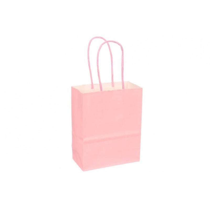 Пакет крафт однотонный вертикальный (15*12*6см) 120г/м² розовый 3123-8474