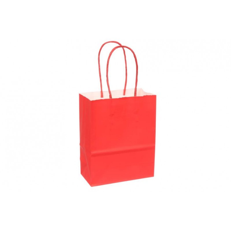 Пакет крафт однотонный вертикальный (15*12*6см) 120г/м² красный 3123-8351