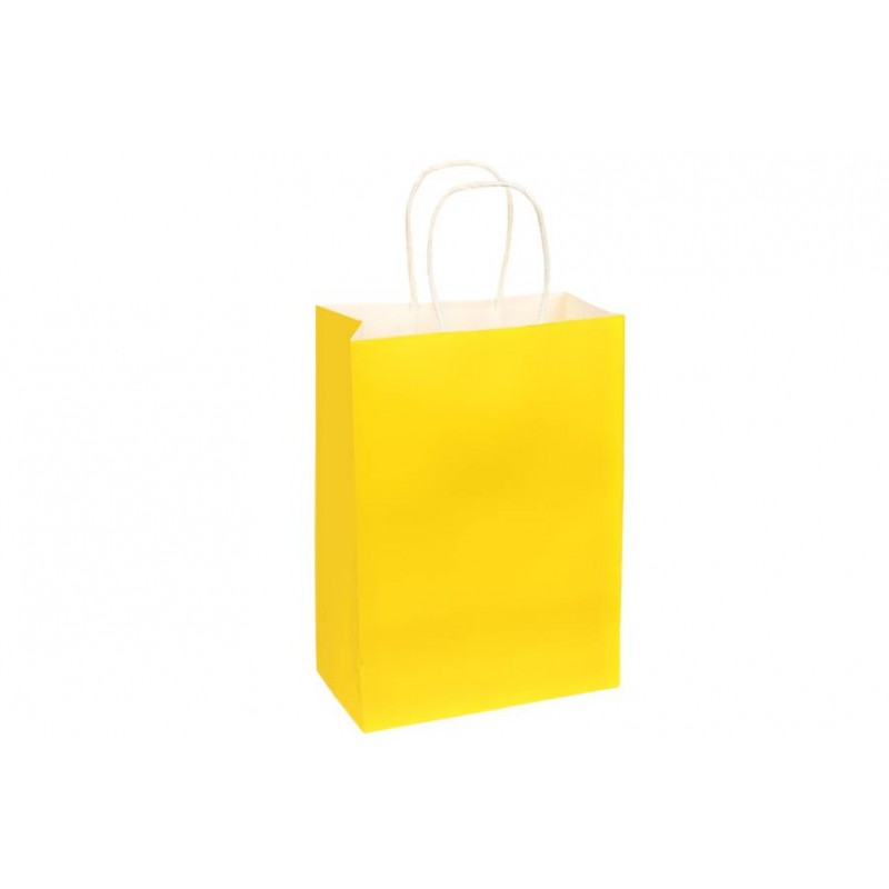Пакет крафт однотонный вертикальный (22*16*8см) 120г/м² желтый 3123-8221