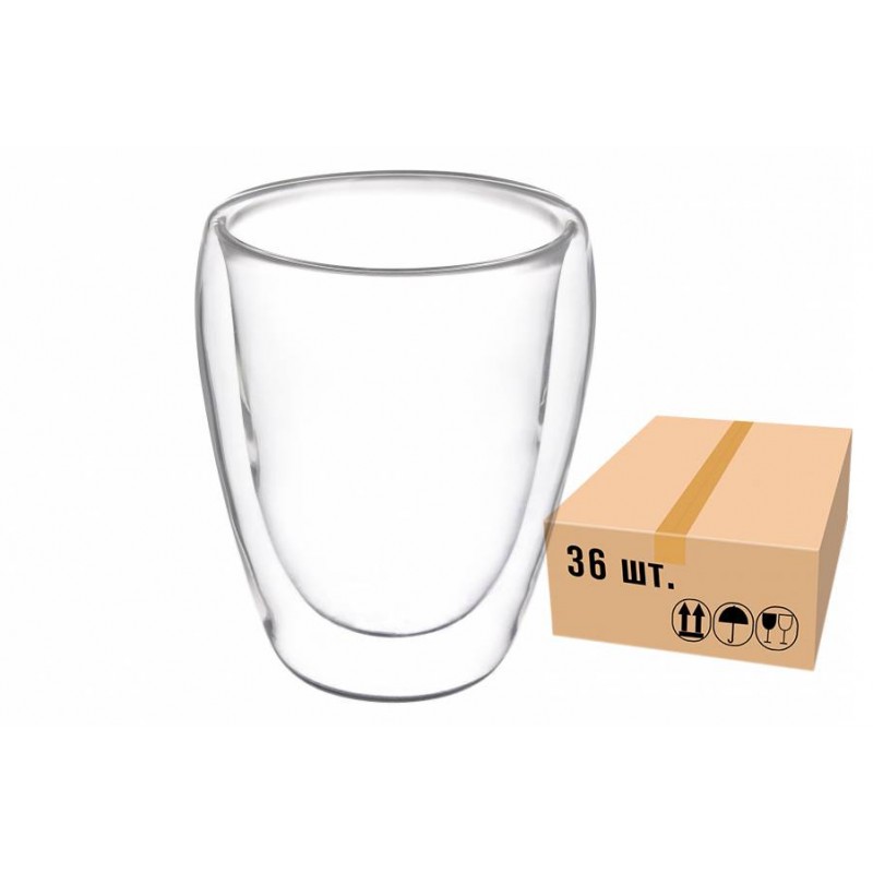 Стакан стеклянный с двойным дном  200ml 671-033