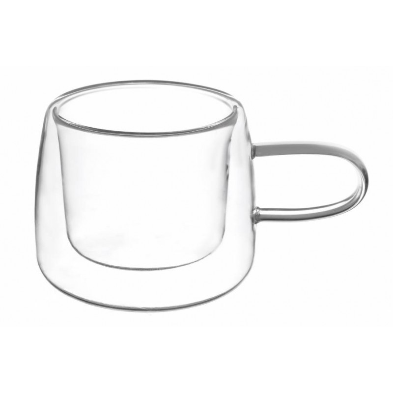 Чашка стеклянная с двойным дном 220ml 671-026