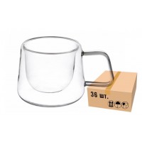 Чашка стеклянная с двойным дном 200ml 671-071