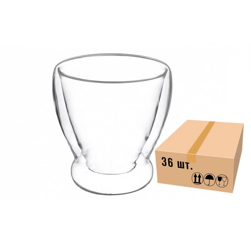 Стакан стеклянный с двойным дном  250ml 671-064