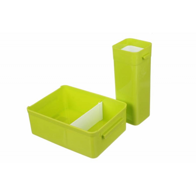 Ланч-бокс с бутылкой зеленый 960ml + 510ml 64-21-588