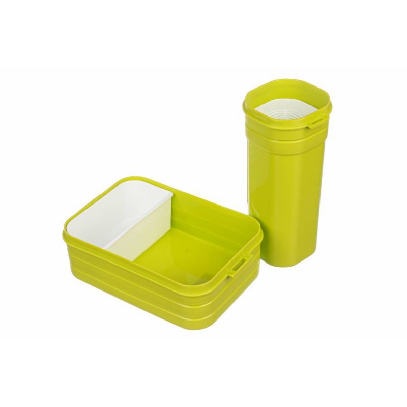 Ланч-бокс с бутылкой зеленый 920ml + 589ml 64-21-533