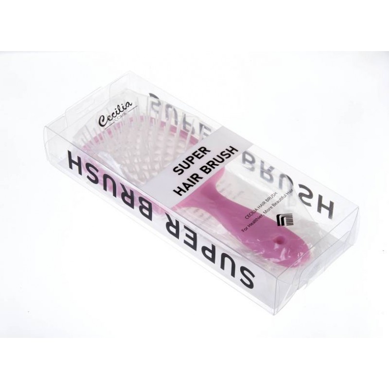 Расческа супербраш (21,5х8,5см) матовая розовая 1-193121