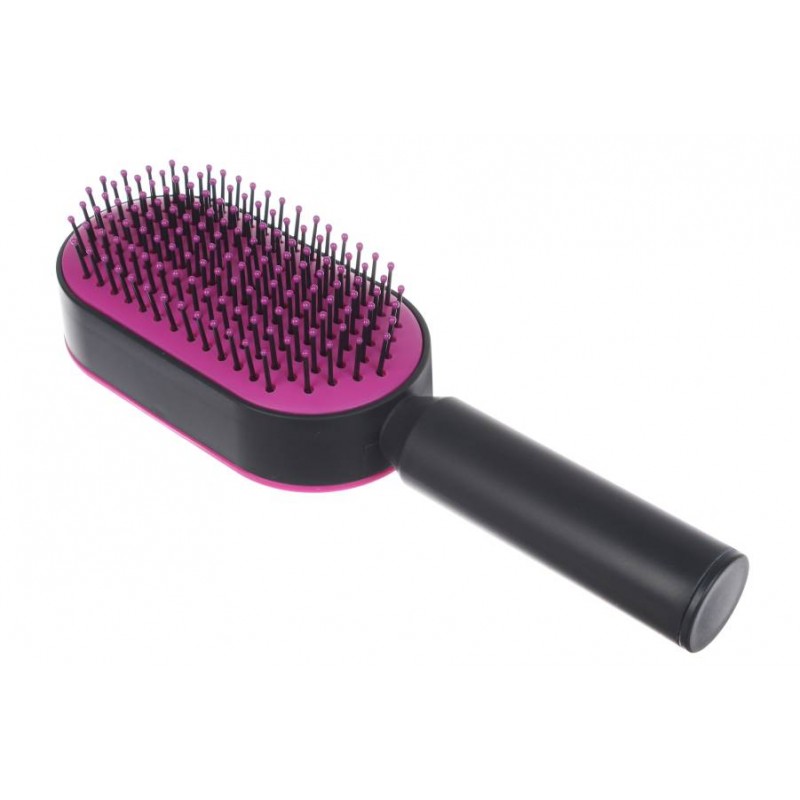 Расческа для волос самоочищающаяся малиновая 1-204681