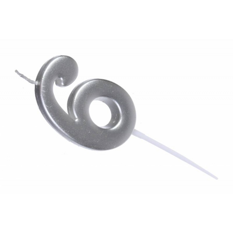 Свеча серебро цифра 