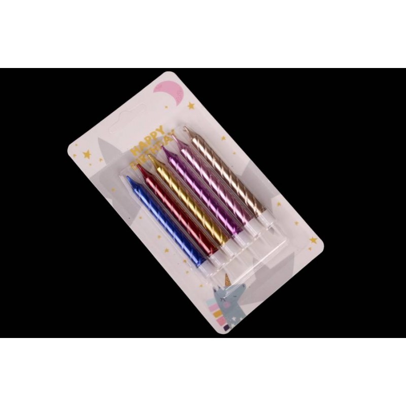 Набор свечей 6шт. 9см (микс) 5-88454