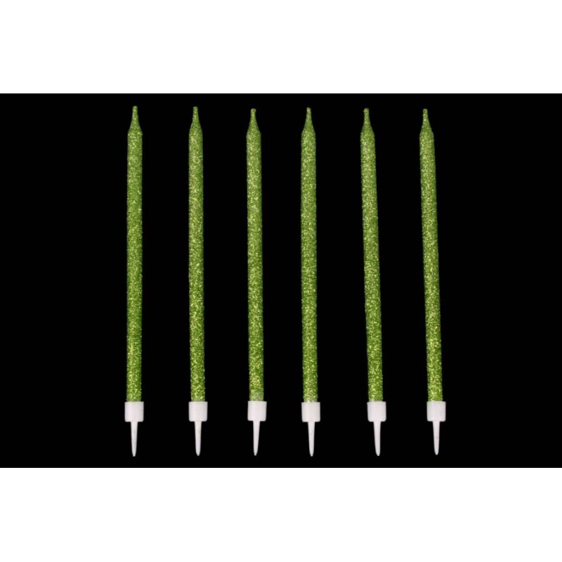 Набор свечей 6шт. 13см (зеленый) 5-88294