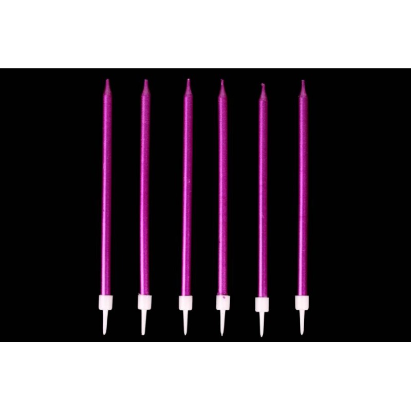 Набор свечей 6шт. 13,5см (фиолетовый) 5-88393
