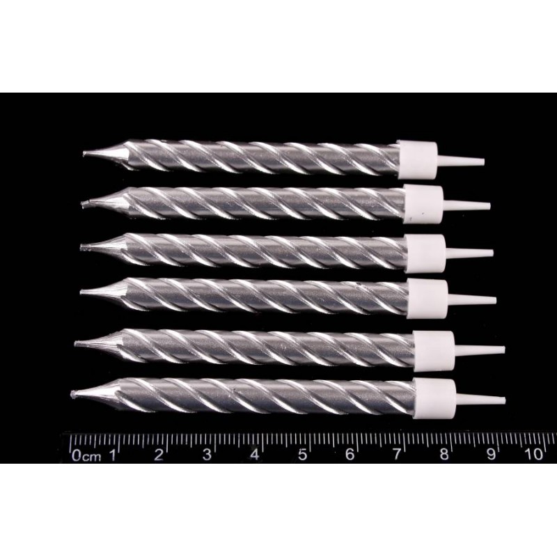 Набор свечей 6шт. 9см (серебро) 5-88447