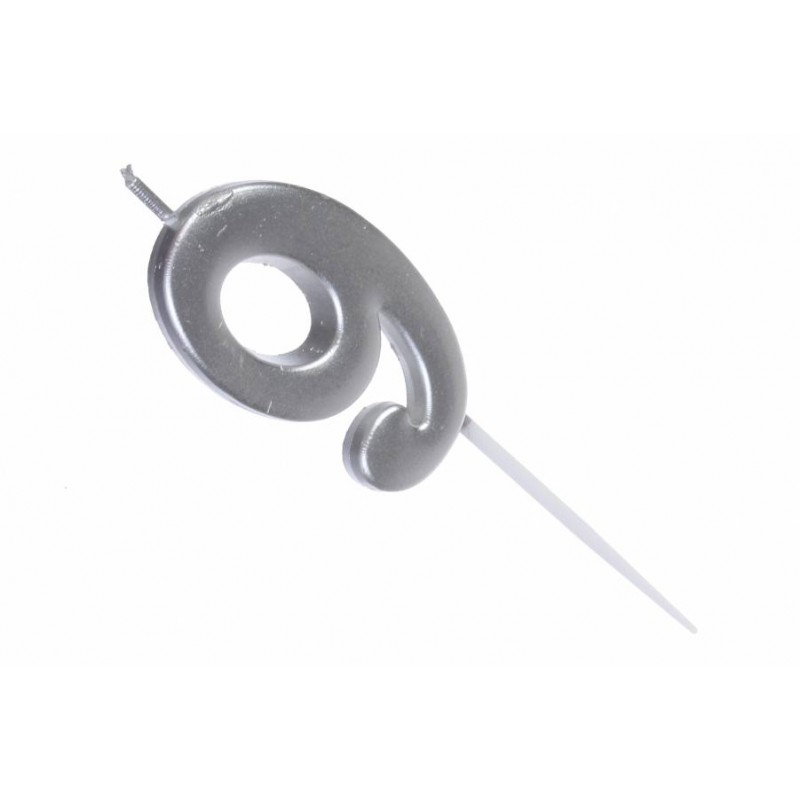 Свеча серебро цифра 