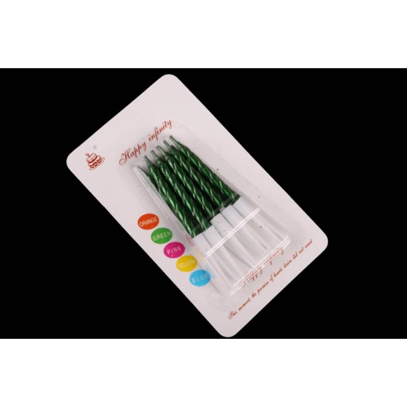 Набор свечей 10шт. 7см (зеленый) 5-88171