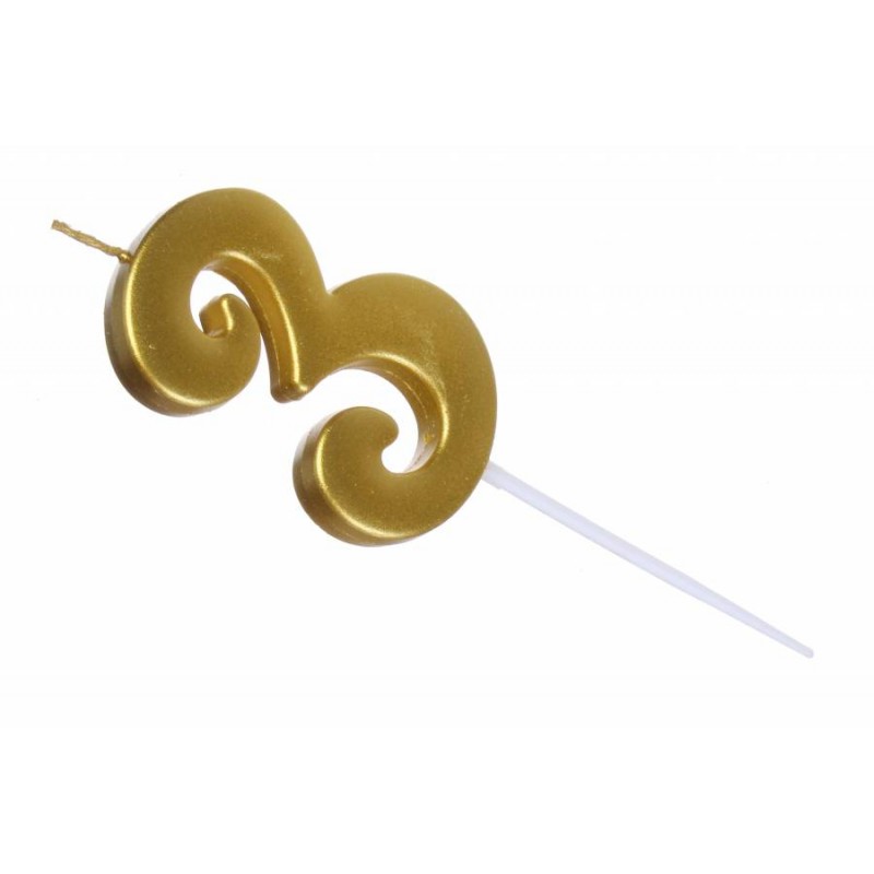 Свеча золото цифра 