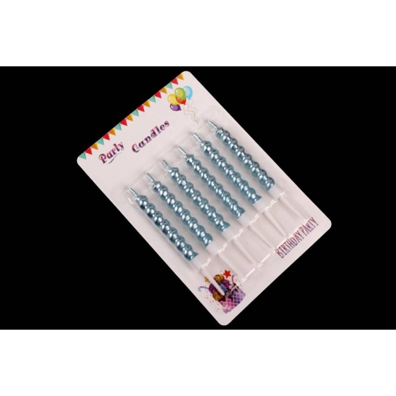 Набор свечей 6шт. 10см (синий) 5-88508