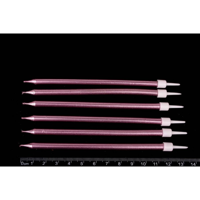 Набор свечей 6шт. 13,5см (розовый) 5-88317