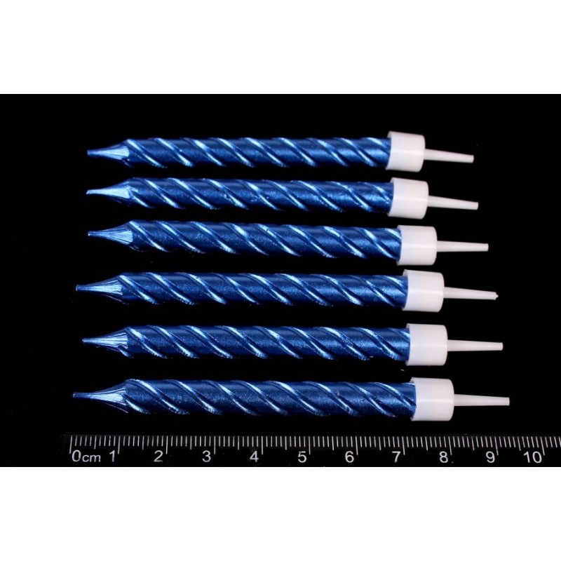 Набор свечей 6шт. 9см (синий) 5-88416