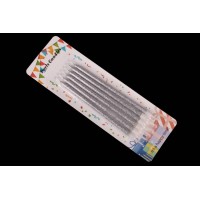 Набор свечей 6шт. 13см (серебро) 5-88263