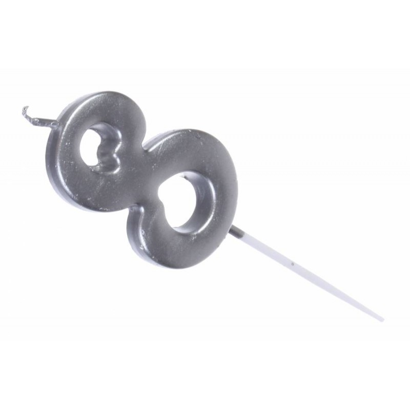 Свеча серебро цифра 